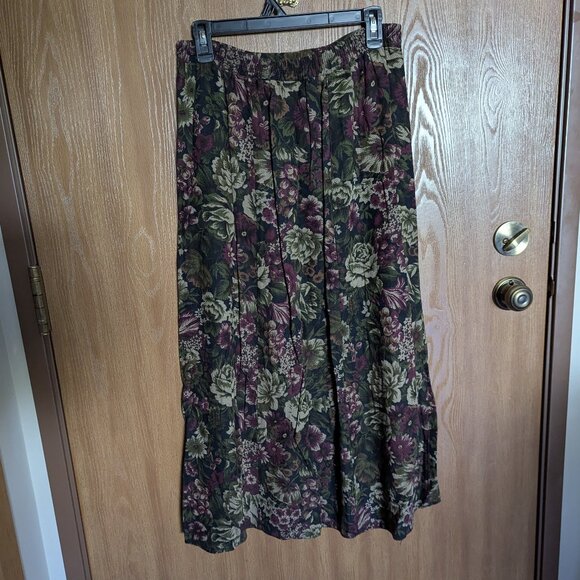 Dress Barn Dark Floral Midi Skirt, M - Picture 2 of 4